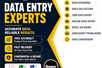 excel expert and do data entry, cleaning and formating
