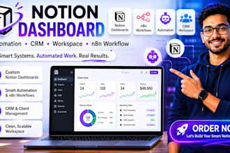 notion dashboard notion automation crm workspace n8n workflow notion expert