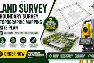 do land survey, boundary survey, topographic mapping and site plan