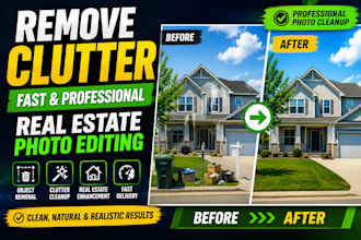 remove unwanted objects and clutter from real estate photos professionally