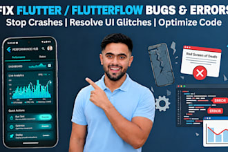 fix flutter and flutterflow app bugs, crashes and UI errors