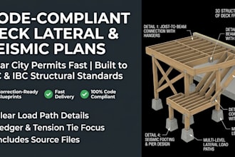design code compliant deck seismic bracing and lateral load plans