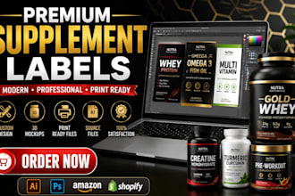 design premium supplement label label design and bottle packaging for amazon