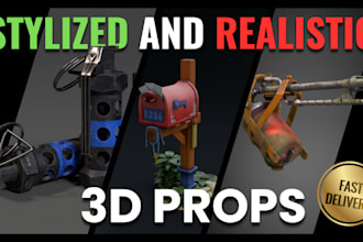 create game ready 3d props in stylized or realistic style