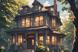 draw a watercolor house painting