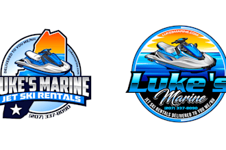 design eye catchy colorful jet ski logo in express delivery