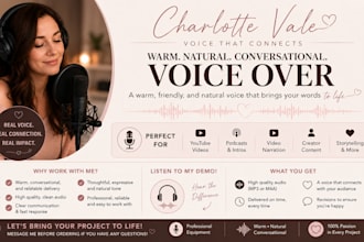 record a warm conversational female voice over