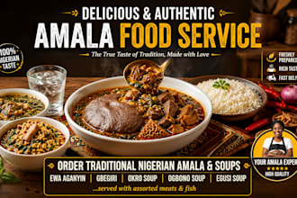 cook delicious nigerian rice, amala, ewa agoyin, egusi efo
