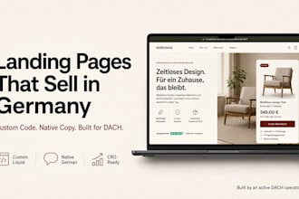 create a native german shopify landing page that converts