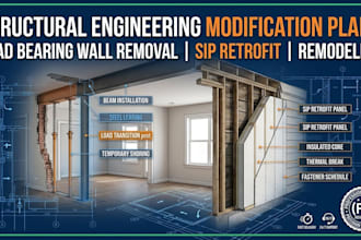 design structural modification, load bearing wall removal, sip retrofit plans