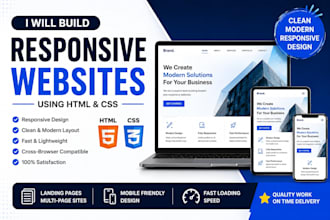 build a responsive HTML and CSS website or landing page