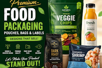 premium food packaging, pouches  labels