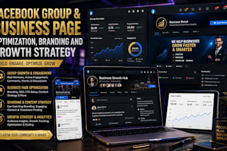 do facebook group business page optimization, branding and growth strategy