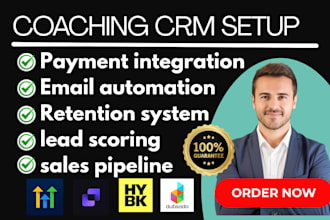 setup coaching crm gohighlevel clickup kajabi kartra honeybook dubsado keap