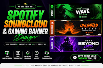 design professional spotify banner spotify cover soundcloud and gaming banner
