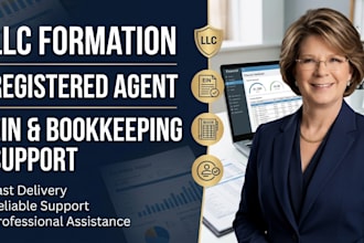 assist with llc formation, registered agent, ein and bookkeeping support