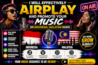 effectively airplay and promote your music on indonesia, malaysia radio