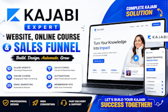 kajabi website, design kajabi, kajabi online course, sales funnel kajabi expert
