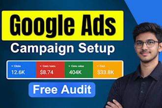 setup and optimize google ads campaign for local business, shopify, ecommerce
