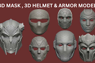 design 3d mask 3d helmet sculpt 3d mask cosplay armor stl file for 3d printing