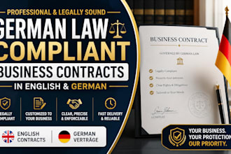 draft professional german law compliant business contracts in english and german