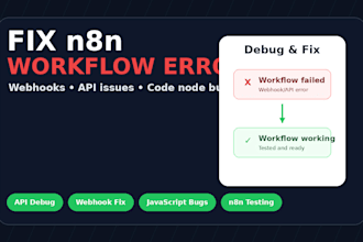 fix n8n workflow errors, webhooks and api issues