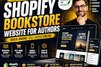 build professional shopify bookstore website for author or author shopify store