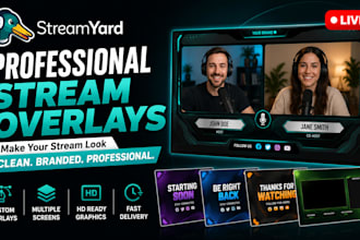 design custom streamyard overlays for youtube podcasts and streams
