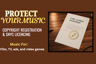 handle music copyright registration and sync licensing