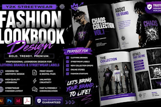 design a y2k streetwear fashion lookbook for your clothing brand