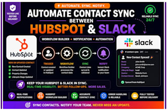 set up slack hubspot contact sync workflow builder notification automation