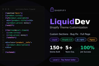do shopify liquid coding, custom sections, and theme customization for shopify 2