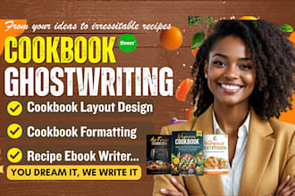do recipes book design, food menu, kids cookbook, meal plan, keto diet, layout
