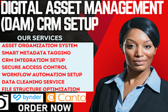 setup digital asset management dam CRM via bynder canto brandfolder aprimo