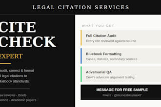 audit legal citations, cite check, do bluebook formatting and adversarial QA