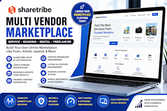 setup sharetribe multi vendor marketplace website payment integration build mvp