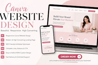 design responsive canva website, landing page for business website SEO  or event