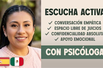 escucharé con empatía, escucha activa y apoyo emocional