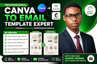 convert canva design to klaviyo or mailchimp email template