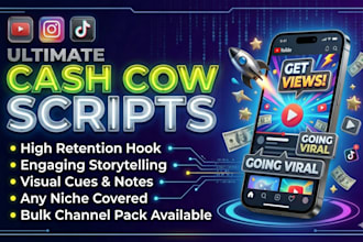 write engaging scripts for youtube automation and faceless cash cow channels