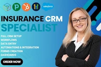 setup insurance CRM using hubspot zoho gohighlevel pipedrive salesforce bitrix24