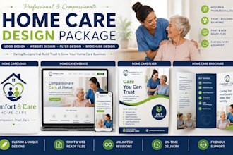 home care home care logo home care website home care flyer brochure design