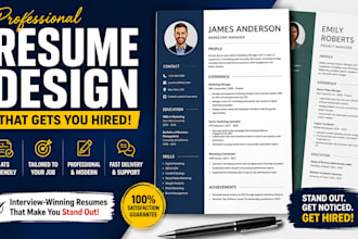 design a professional ats resume and CV for job application
