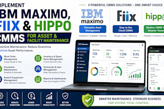 implement IBM maximo fiix and hippo cmms for asset and facility maintenance