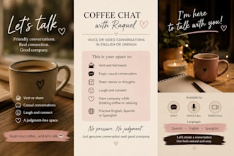 have a friendly coffee chat with you by voice or video call