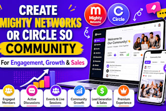 create mighty networks or circle so community for engagement, growth and sales