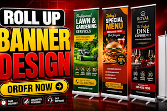 design retractable roll up billboard, signage yard sign, pull up, pop up banner