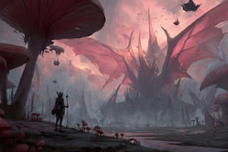 draw fantasy art and concept art illustration