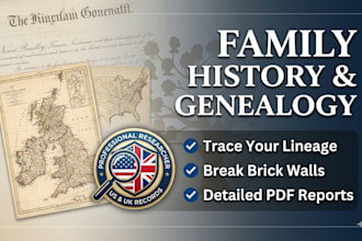 do expert US and UK genealogy research to build your family tree