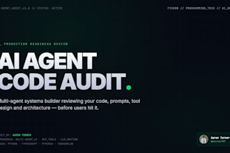 audit your ai agent code and architecture for production readiness